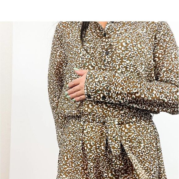 ModCloth Brown Leopard Print "A Fine Design" Shirt Dress - Picture 4 of 13